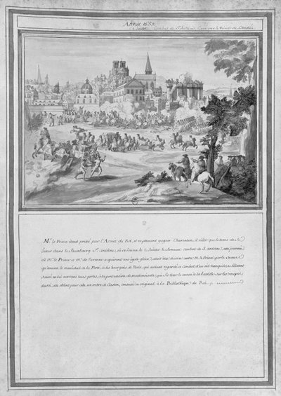 Battle at Porte Sainte-Antoine, 2nd July 1652 by French School